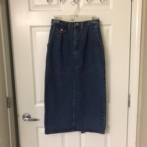 Vintage chic trendy long Jean skirt